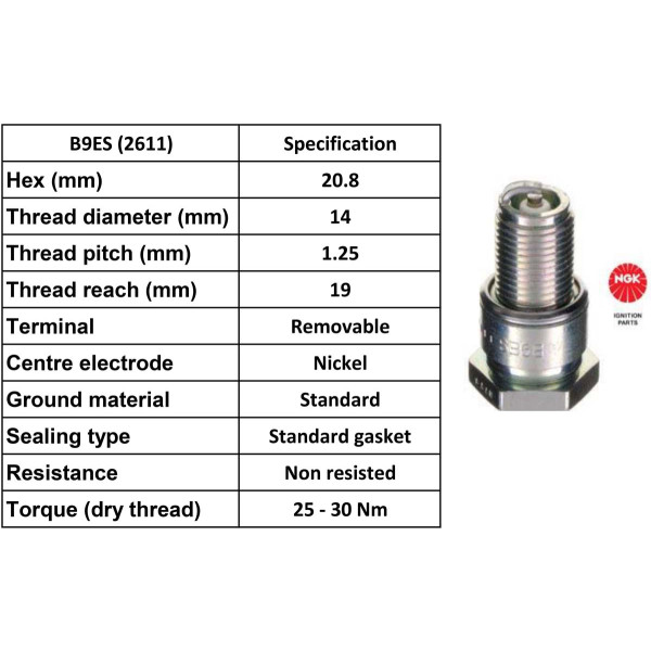 NGK NGK Spark Plug B9ES Plugs [Box 10]